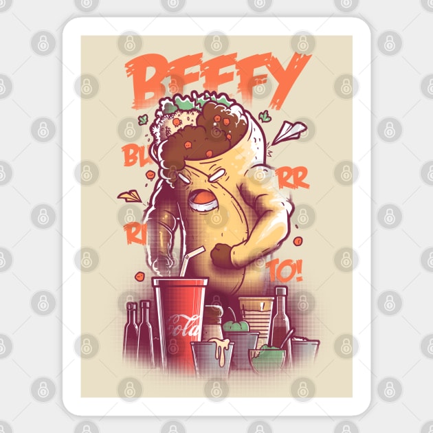 Beefy Burrito Sticker by wehkid